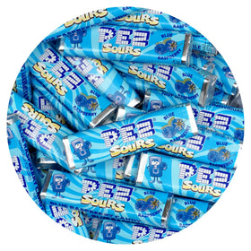 The Hampton Candy Company PEZ refills in sour blue raspberry bulk bag for easy dispenser refills.