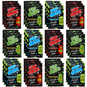 The Hampton Candy Company Pop Rocks 36-pack front view highlights a family-friendly snack option.