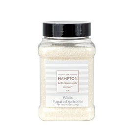 The Hampton Candy Company sanding sugar sprinkles elevate cookies and batter with a crisp white sparkle.