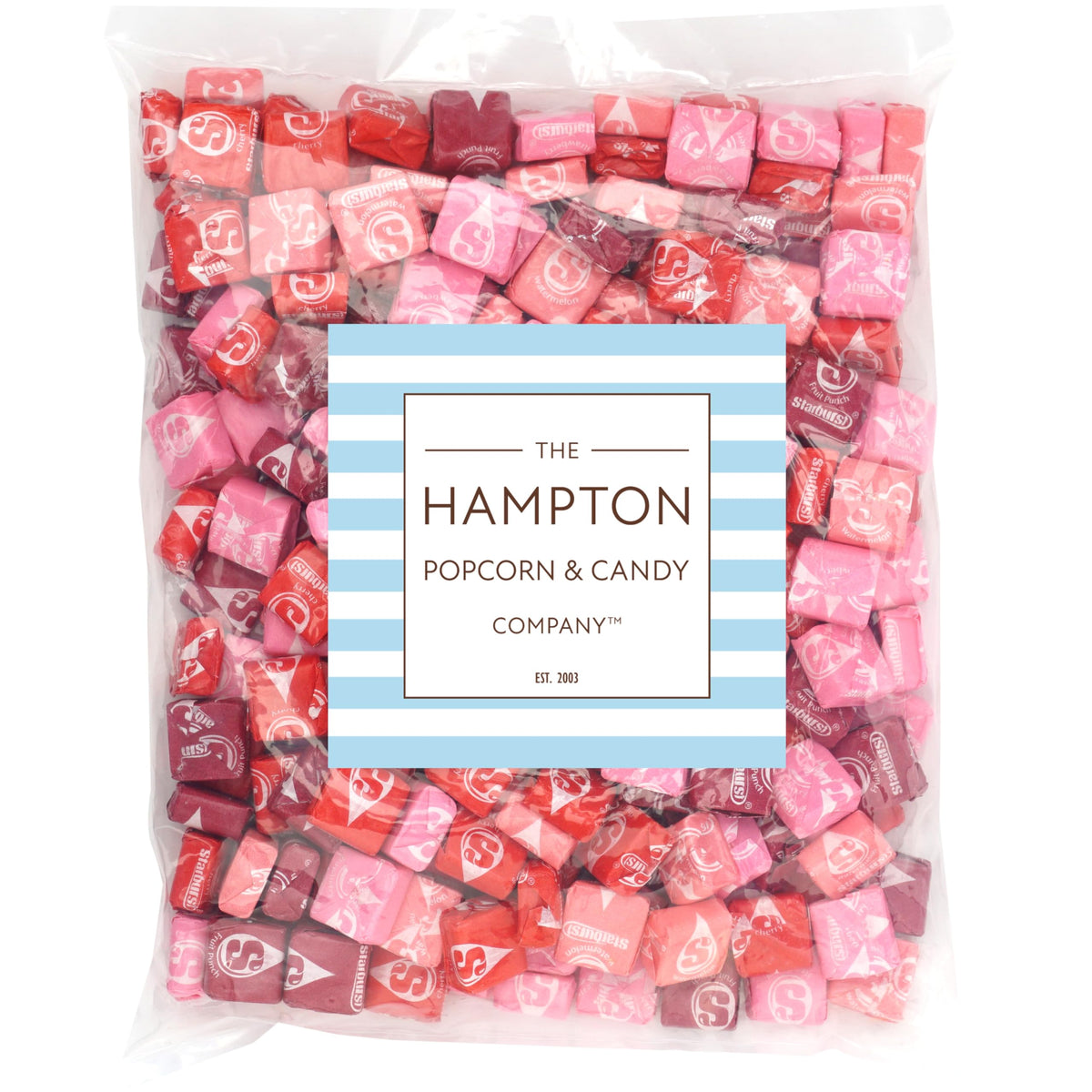 Star Burst Fav Reds candies close-up reveals juicy fruity centers and chewy texture.