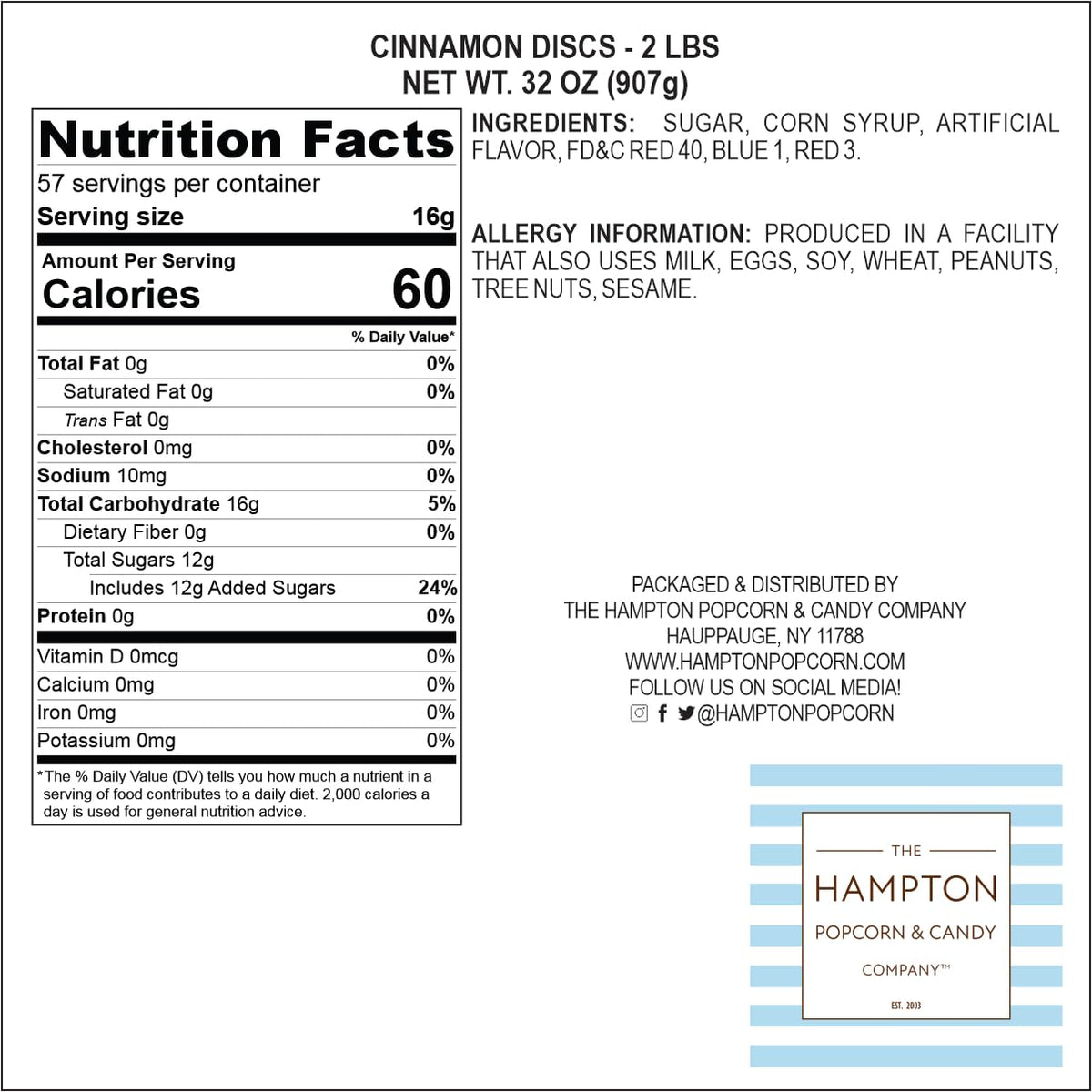 Hampton Cinnamon Discs office snack option for a quick spicy-sweet break.