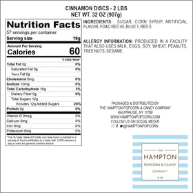Hampton Cinnamon Discs office snack option for a quick spicy-sweet break.