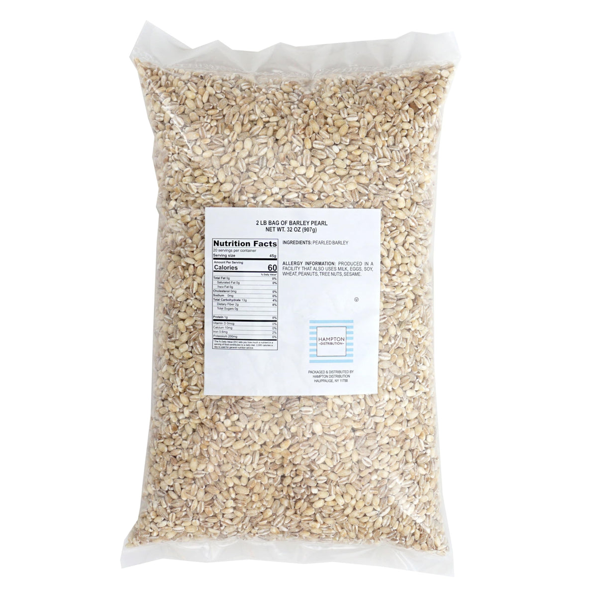 Hampton Distribution Barley Pearl in hot cereal setting; creamy texture and fiber boost.
