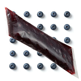 Hampton Distribution blueberry pie filling EZ Squeeze Pak 2lb bag label for convenient baking.