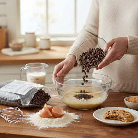 Hampton Distribution chips sprinkled on oatmeal or yogurt for texture