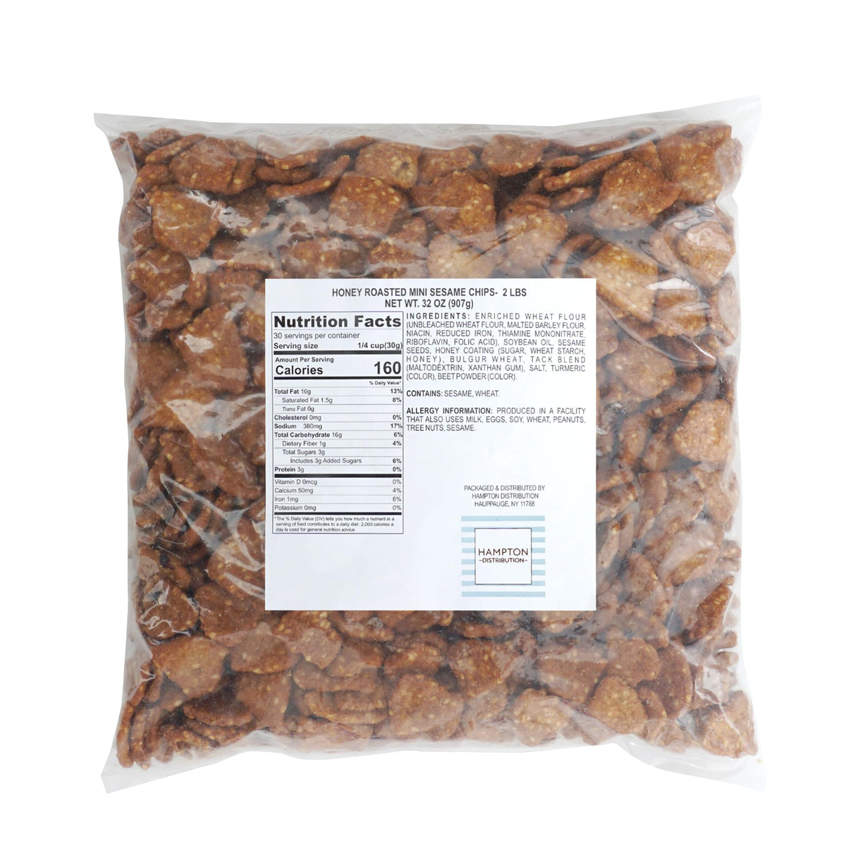 Hampton Distribution Honey Roasted Mini Sesame Chips served in a bowl for snacking