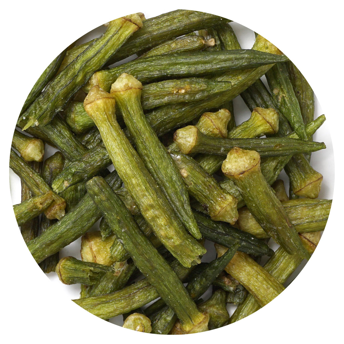 Hampton Distribution okra chips 1 lb bulk bag for gatherings and snacks.