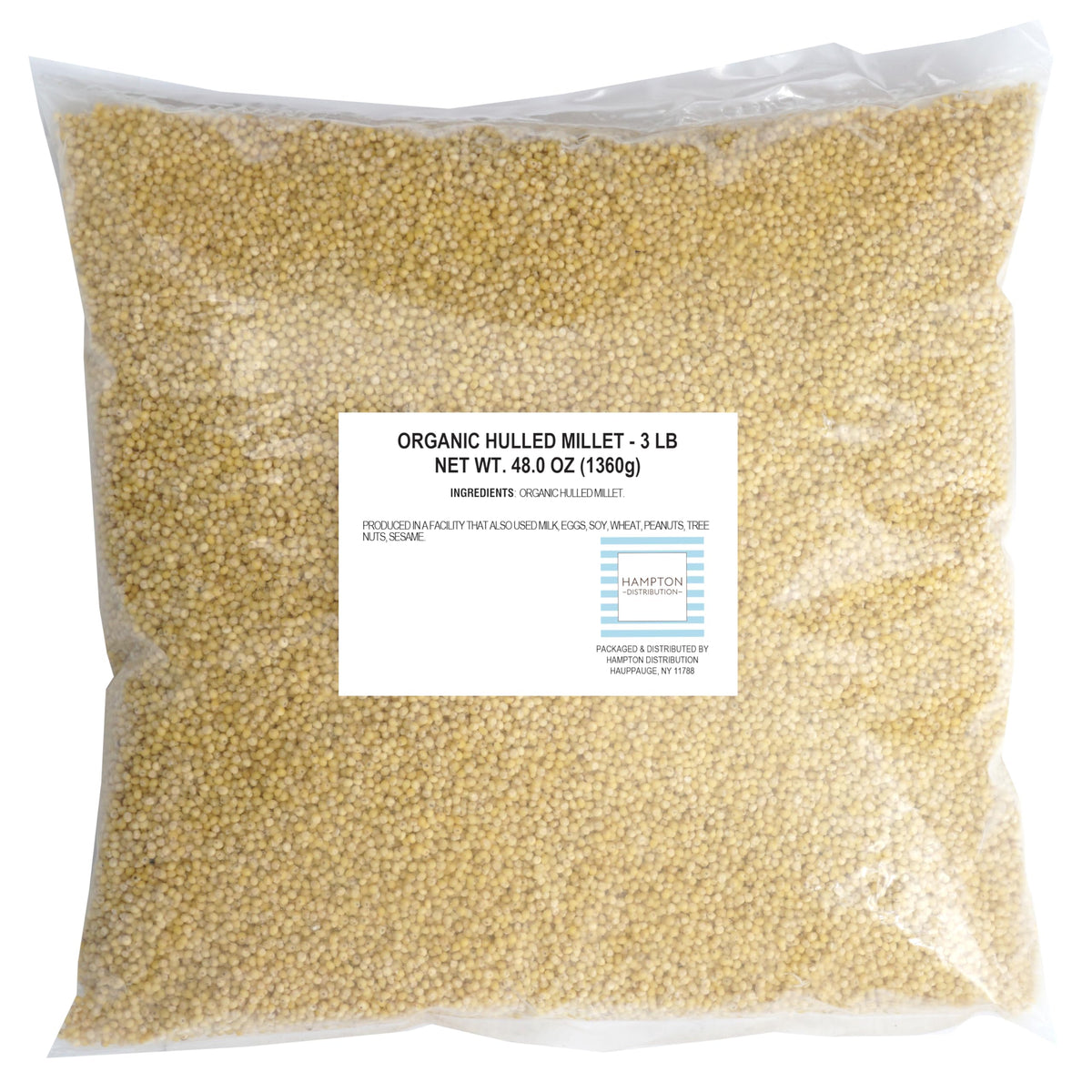 Hampton Distribution organic hulled millet bulk bag ready for versatile meals.