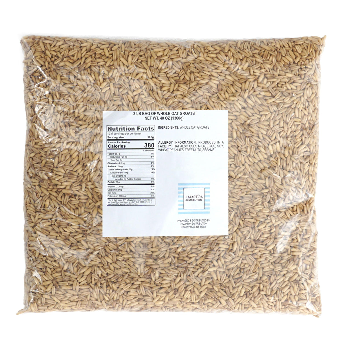 Hampton Distribution raw oat groats closeup highlighting natural color and texture.