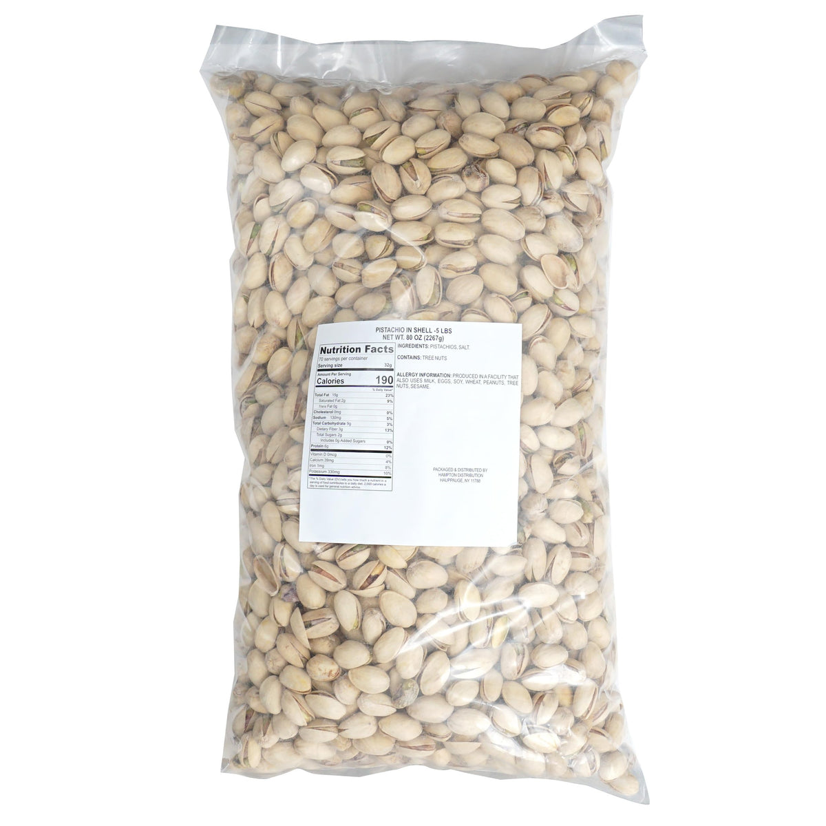 Hampton Distribution roasted and salted pistachios for convenient snacking