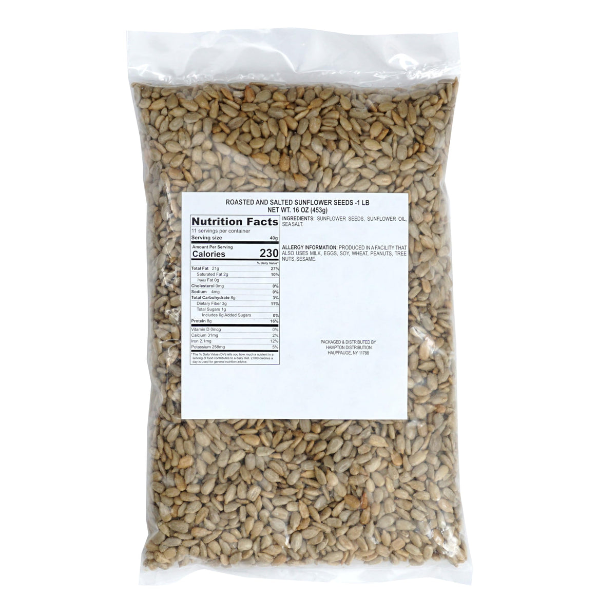 Hampton sunflower seeds 1lb bulk bag ideal for topping salads with crunch