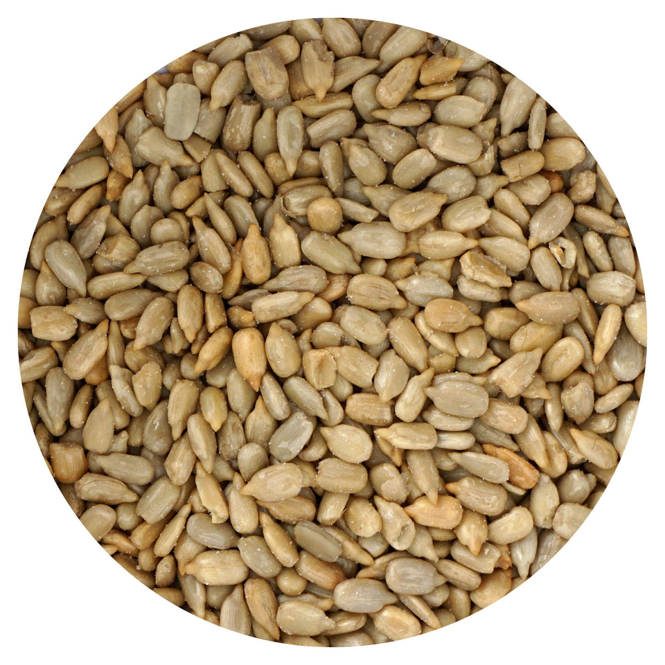 Hampton Distribution roasted hulled sunflower seeds in a 2 lb bulk bag.