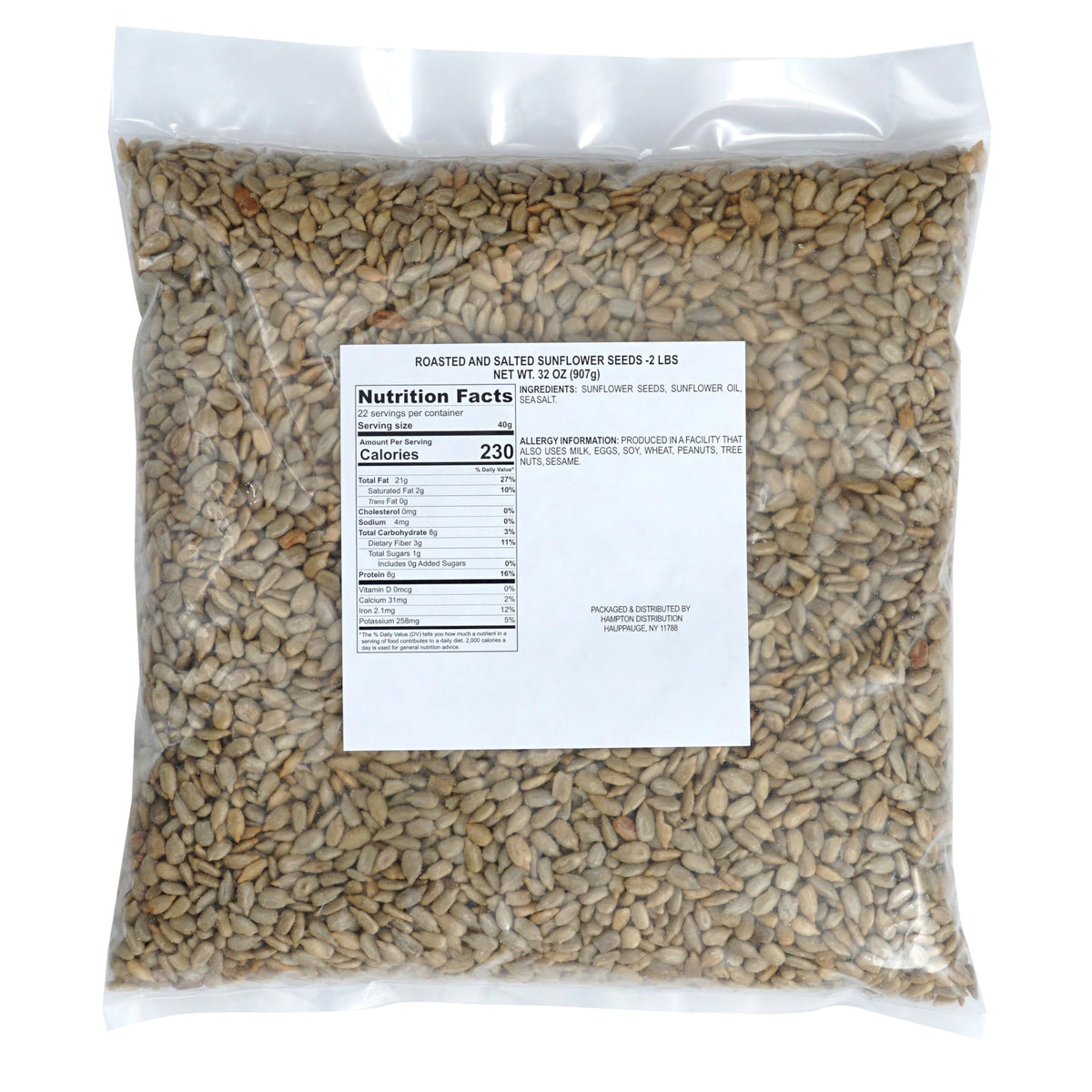 Hampton Distribution roasted hulled sunflower seeds close-up show crisp texture.