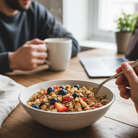 Hampton Distribution Wheat Bran in a cereal bowl adds fiber and texture.