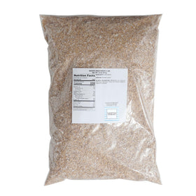 Hampton Distribution Wheat Bran texture close-up highlights rich color and coarse flakes.