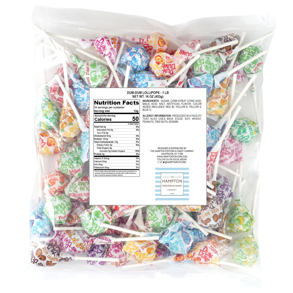 Assorted flavor collection of Dum Dums offers variety for celebrations and gifting.