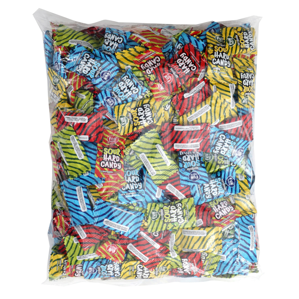 The Hampton Candy Company Extreme Sour Hard Candy bulk bag 2lb wrap for quick snacking.