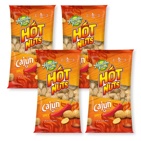 Hampton Farms Cajun peanuts in-shell bag front with bold Louisiana flavor.