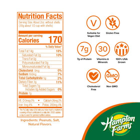 Hampton Farms Cajun Spiced Peanuts roasted close-up, highlighting savory crust and aroma.