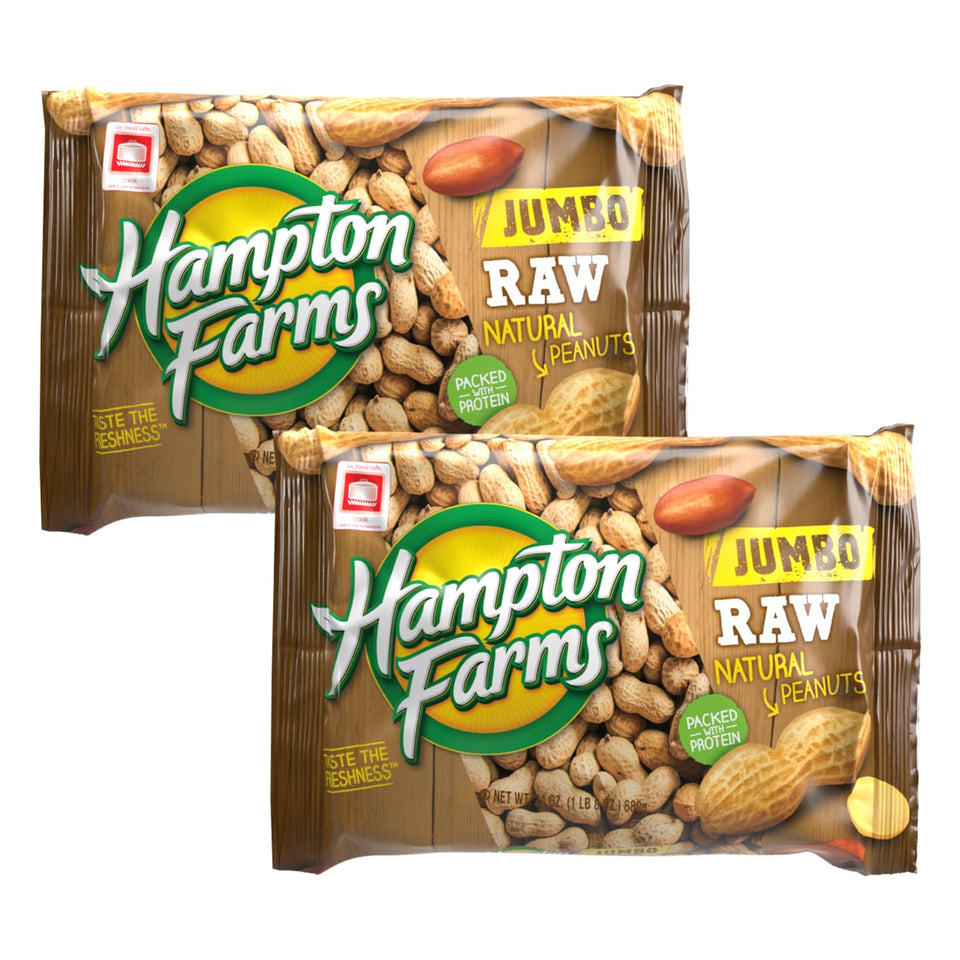Hampton Farms jumbo raw in-shell peanuts ready for boiling and snacking.