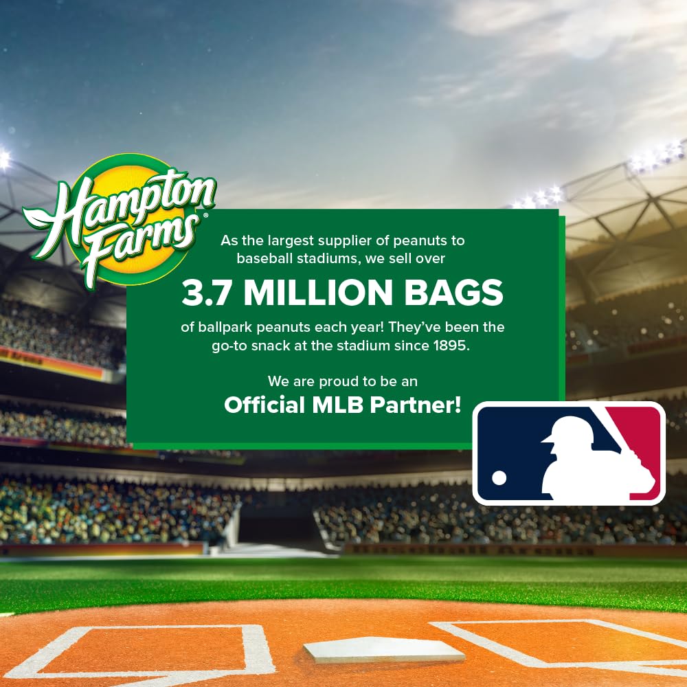 Hampton Farms MLB peanut provider highlights trusted game-day snacks.