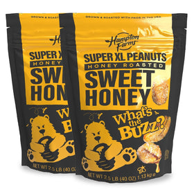 Hampton Farms 40oz bag of sweet honey roasted peanuts for charcuterie and snacking.