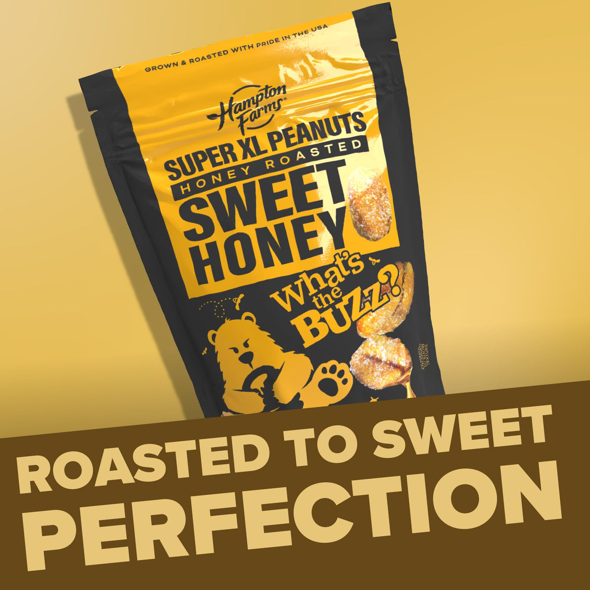 Hampton Farms extra-large peanuts close-up showing crunchy roasted texture