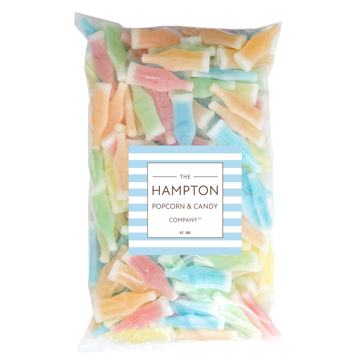 Iconic wax bottle candy by The Hampton Popcorn Company as a party favor.