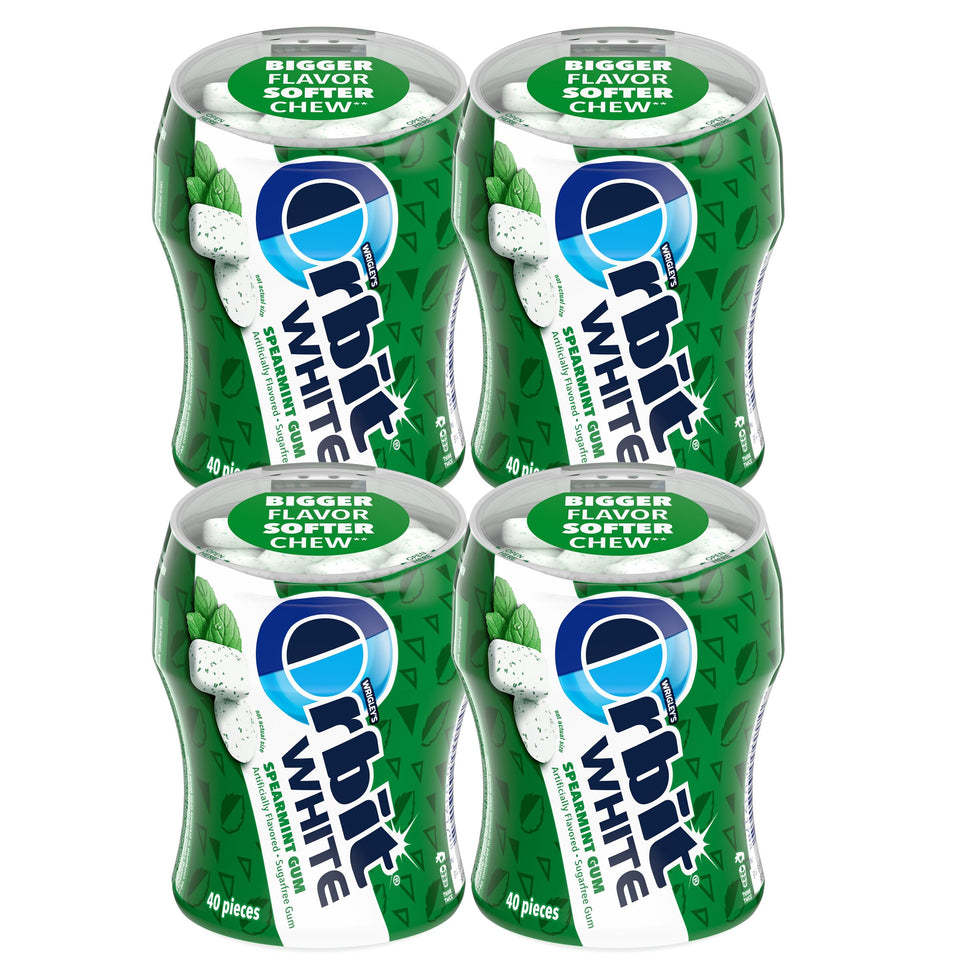 The Hampton Candy Orbit White Spearmint gum bottle for on-the-go freshness