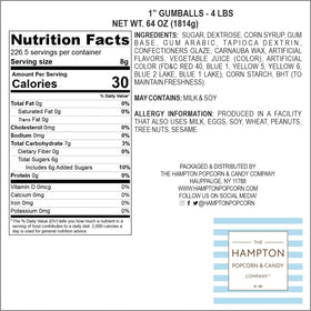 Bulk 4 lb bag of Hampton Popcorn gumballs with about 220 pieces.