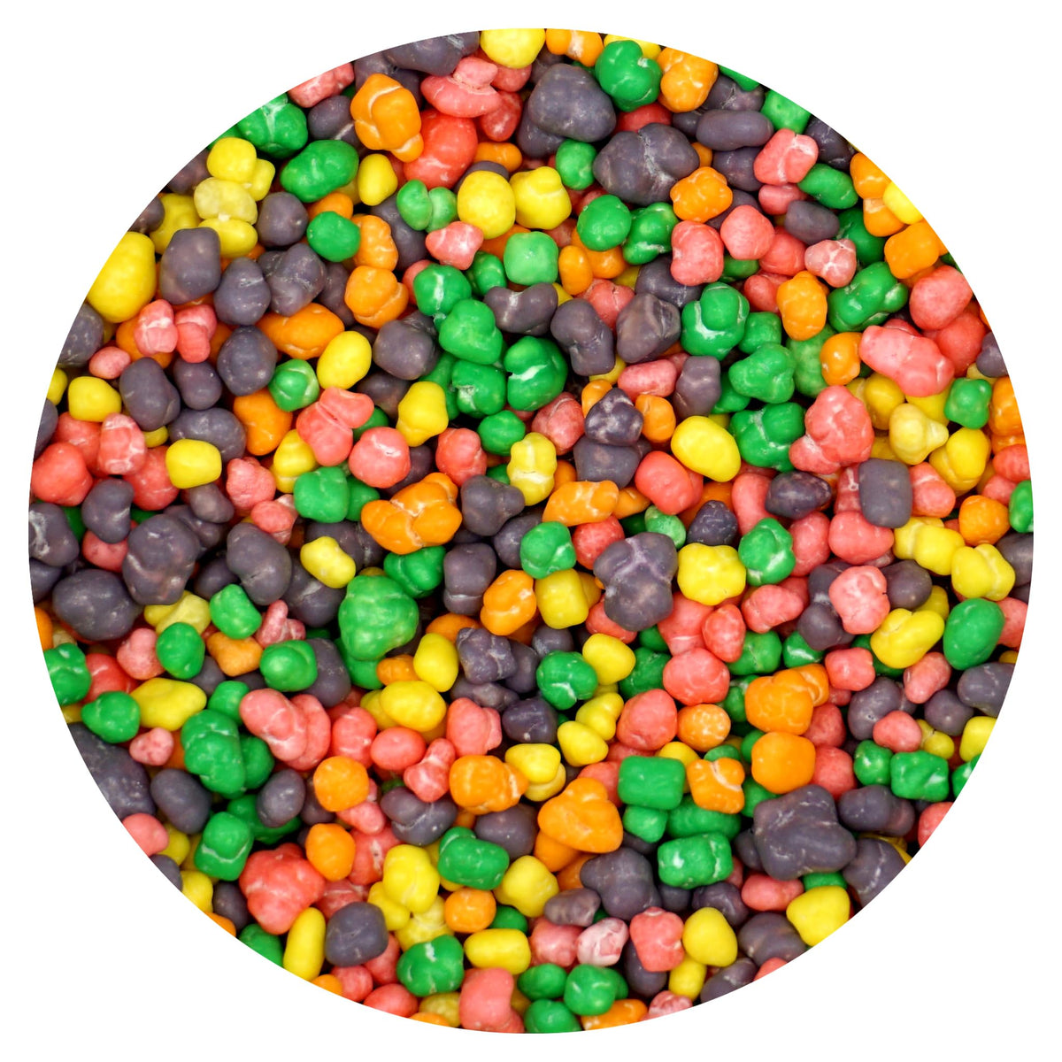 The Hampton Popcorn Company rainbow candy in bulk bag adds vibrant color to candy jars.