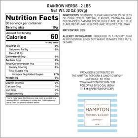 The Hampton Popcorn Company rainbow hard candies brighten candy bowls and gatherings.