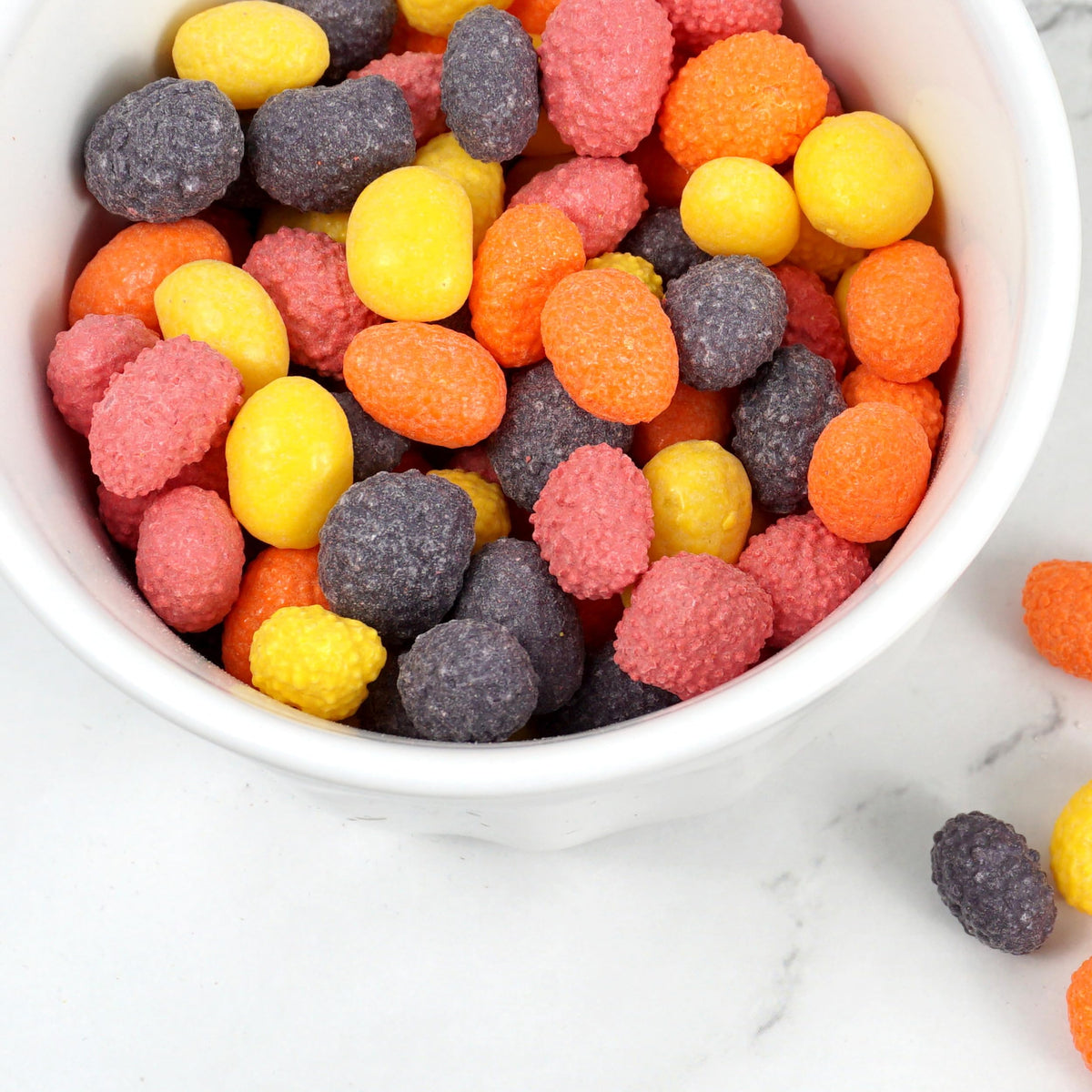 Hampton Popcorn Company big chewy candy fruity color assortment highlights flavors for snacking.