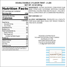 Individually wrapped Hampton Popcorn Company gum pieces for easy sharing and freshness.