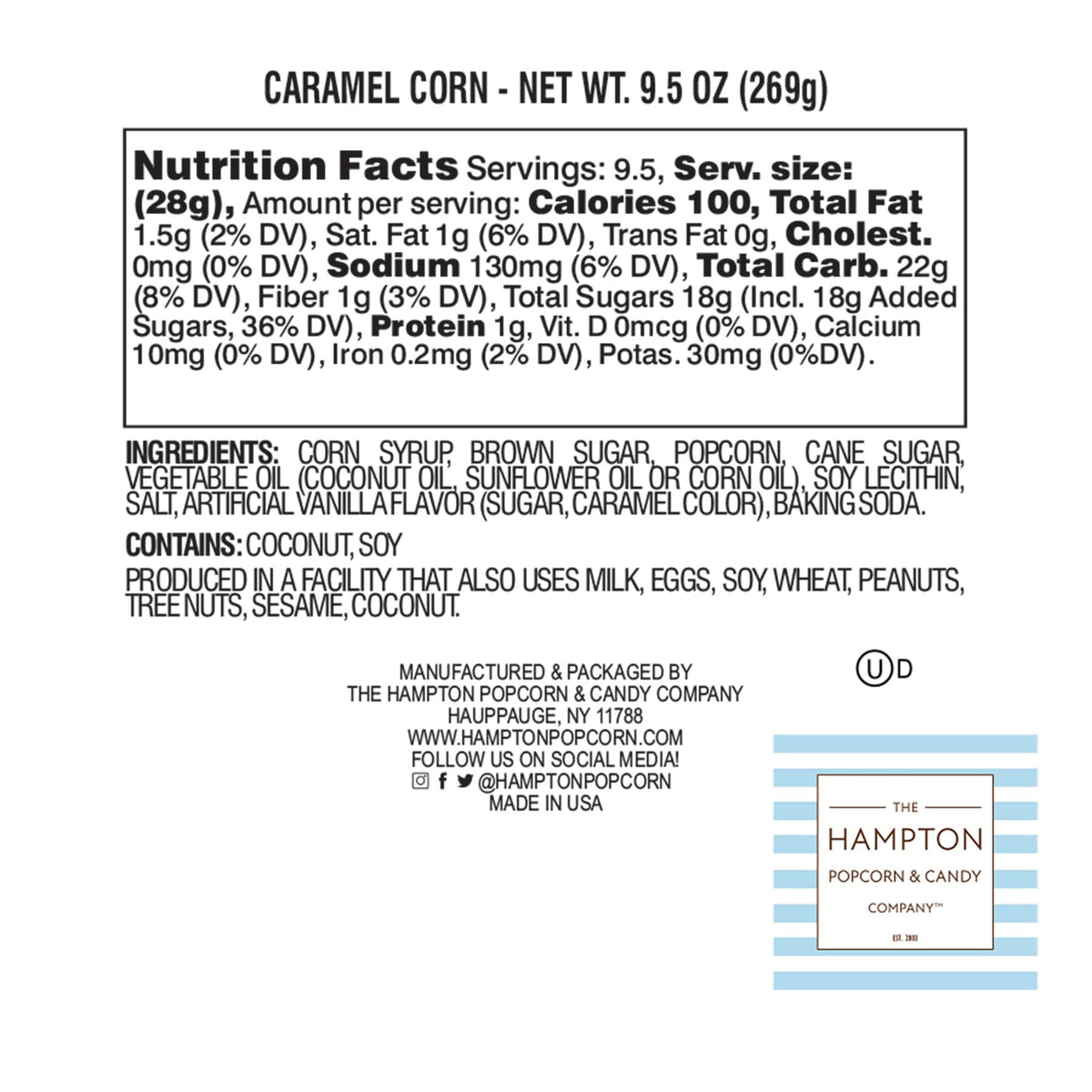 Close up of crisp kernels with caramel coating from The Hampton Popcorn Company