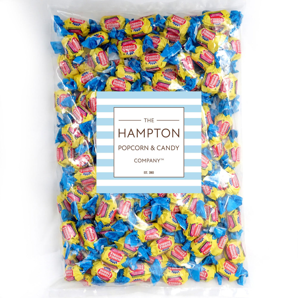 Dubble Original Bubble Gum bulk bag side view highlights value and nostalgia for gifting.