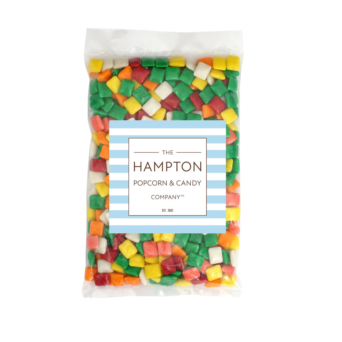 Assorted Chiclets flavors visible in the bulk bag for variety.