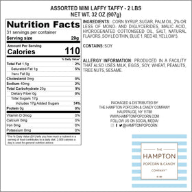 The Hampton Popcorn Company Laffy Taffy for family movie nights.