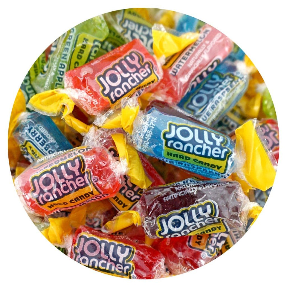 The Hampton Popcorn Company Jolly Ranchers bulk bag, colorful assortment for easy sharing.