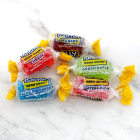 Jolly Ranchers flavor varieties close-up, highlighting juicy colors and fruity notes.