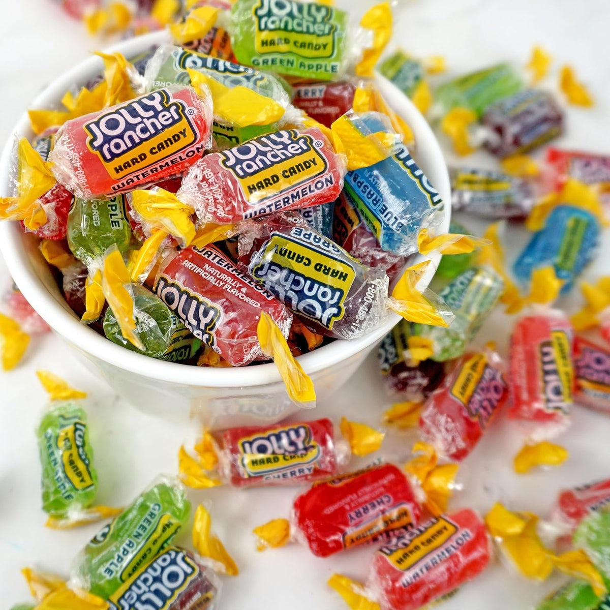 Individually wrapped candies for on-the-go snacking and sharing.