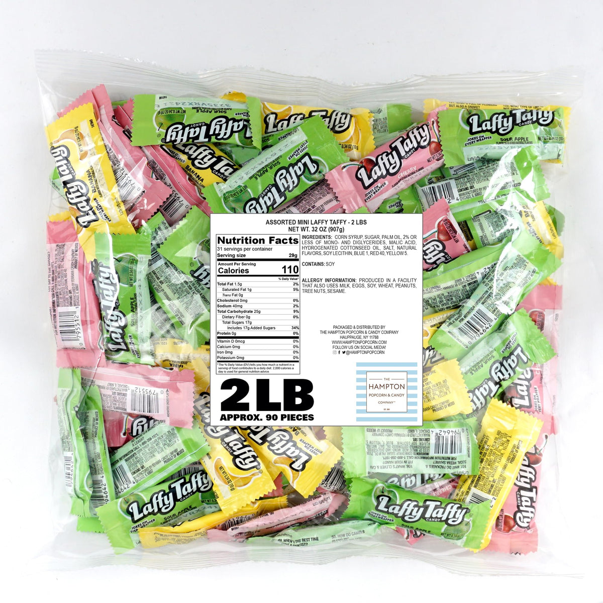 The Hampton Popcorn Company Laffy Taffy fruity flavors for party snacking.