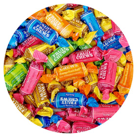 The Hampton Popcorn Company Fruit Chews bulk bag front view, convenient party snack