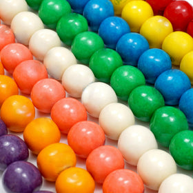 Hampton Popcorn Company large 1-inch gumballs ideal for bubble-blowing contests.