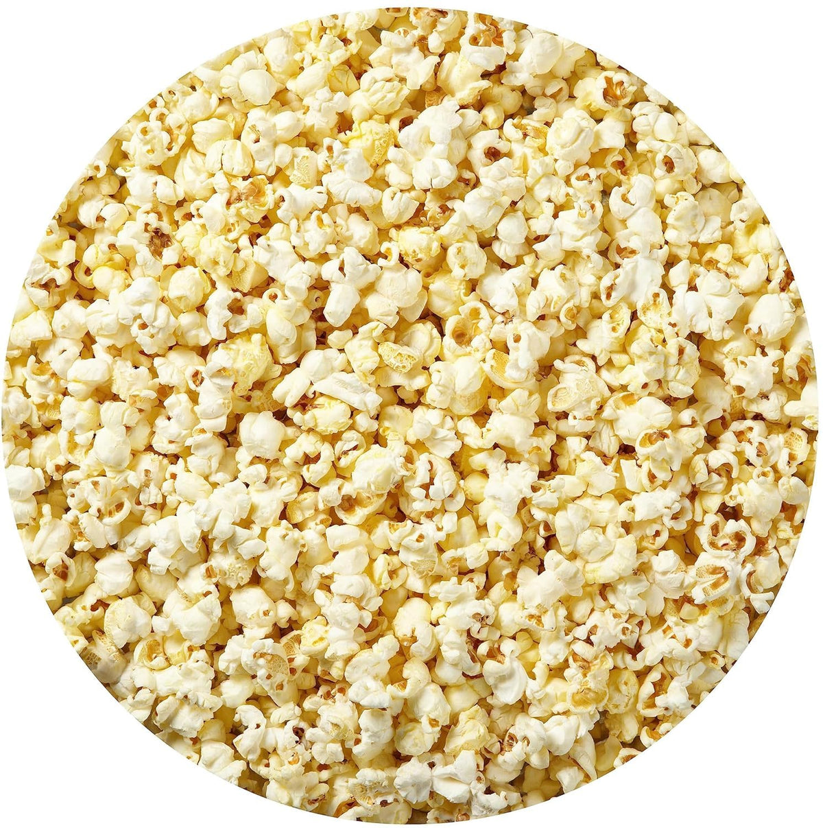 Close-up of Jiffy Butter popcorn kernels from Hampton ready to savor.