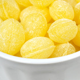 Hampton Popcorn lemon drops on a candy buffet display.