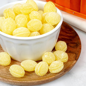 Hampton Popcorn Lemon Drops unwrapped and ready to enjoy.