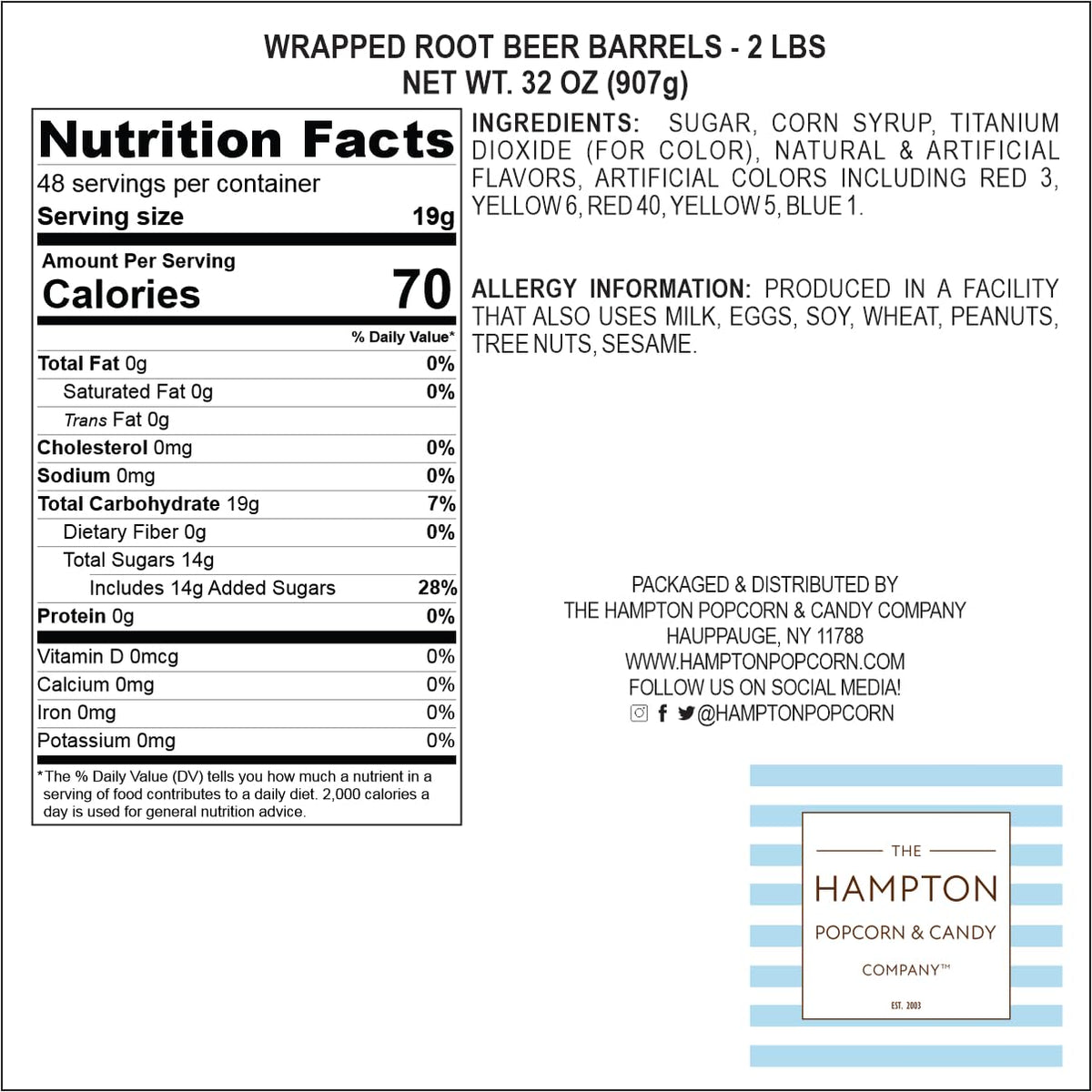 The Hampton Popcorn Company root beer barrels party display idea