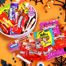 The Hampton Popcorn Company ultimate candy variety pack bulk display, perfect for gatherings.