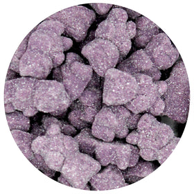 The Hampton Popcorn Company purple gummy bears front view shows grape flavor for gift baskets.